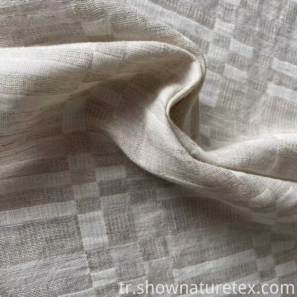 Checked Linen Cotton Fabric Jpg